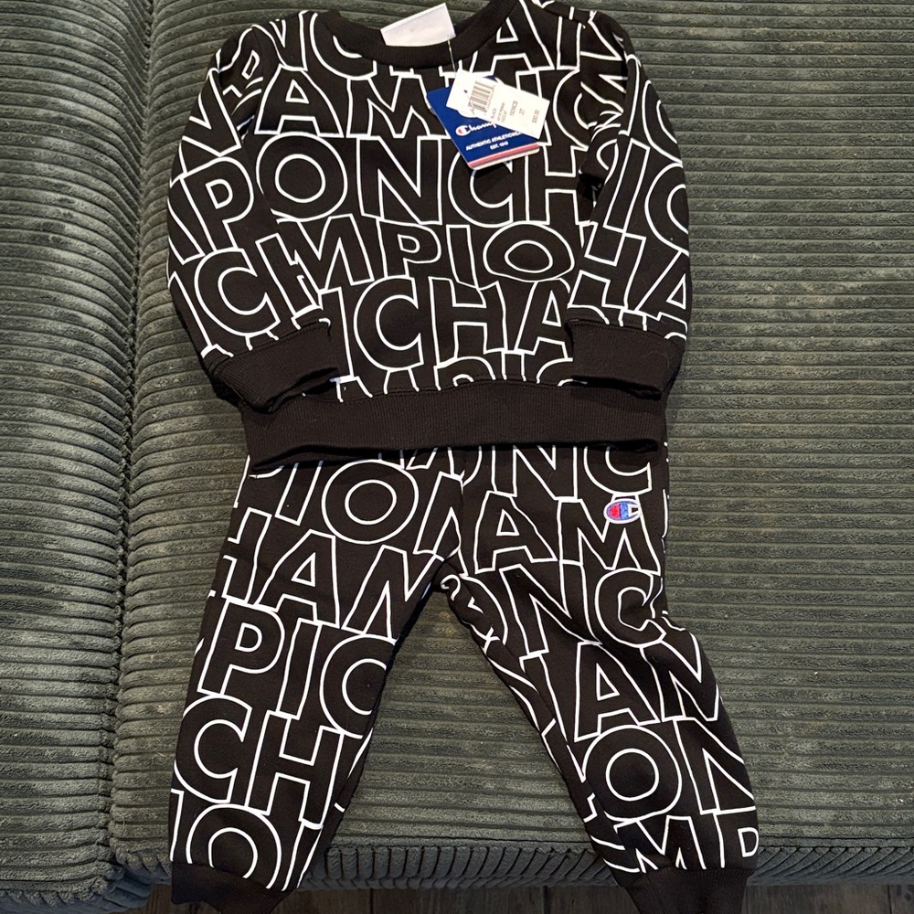2T Champion Kids Black and White Graphic Joggers